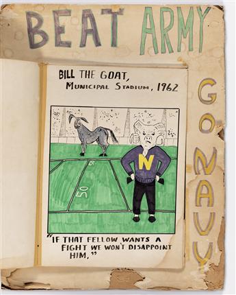 (SPORTS--FOOTBALL.) Illustrated scrapbook of the 1962 Army-Navy game, featuring Roger Staubach.